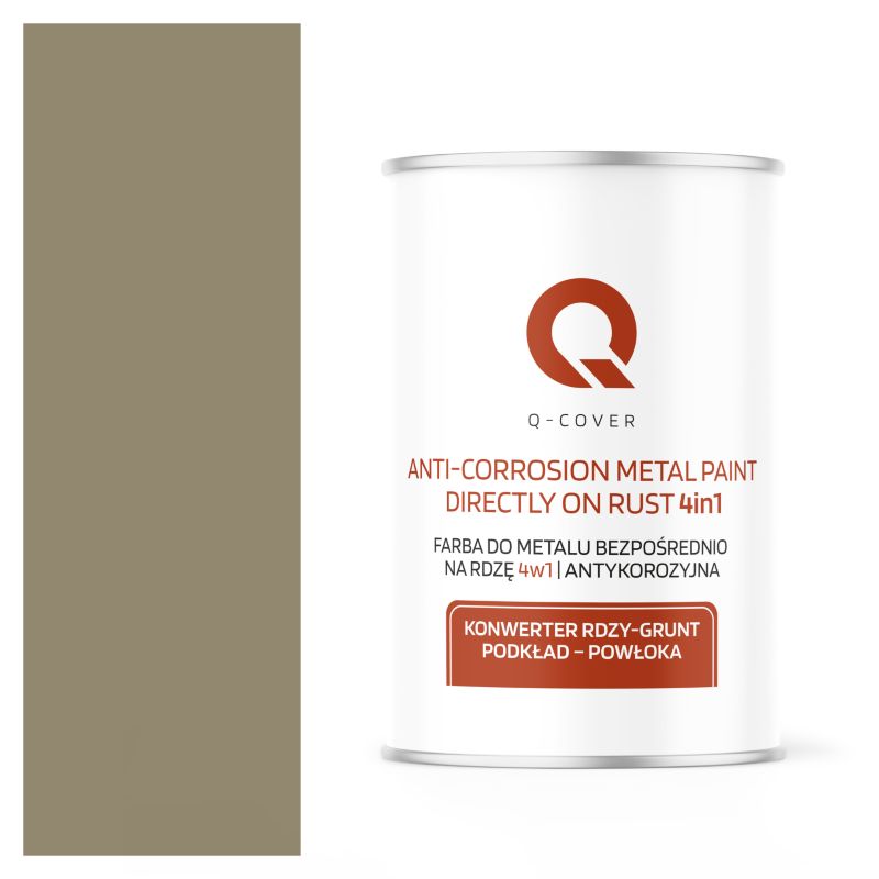 Farba do Metalu Prosto na Rdzę 4w1 Q-Cover Szaro-żółty RAL7034 Mat 1L