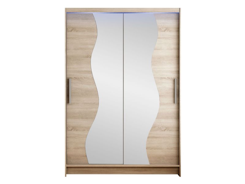 Szafa MIRJAN 24 z drzwiami przesuwnymi Miami S z oświetleniem RGB trufel/lustro 1 szt.