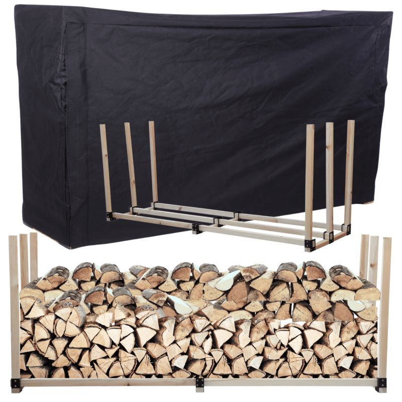 Stojak na drewno kominkowe MODO24 wiata z pokrowcem drewutnia 3,1 m3 1 szt.