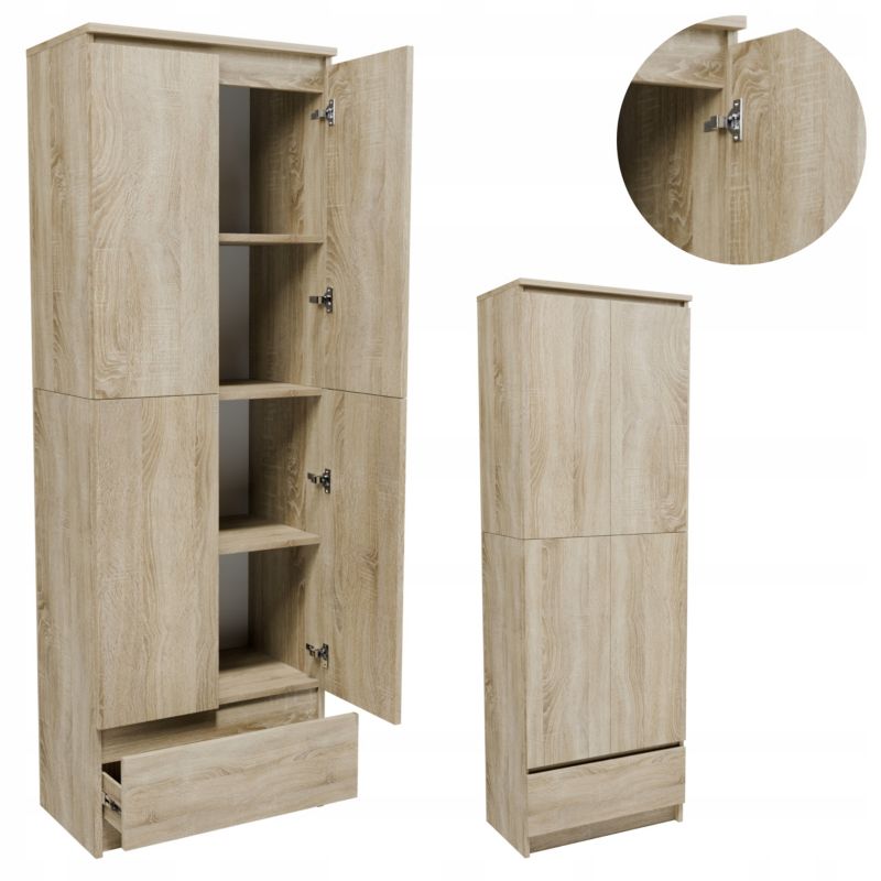 Regał Matkam biurowy R60CLP2D1SSON zamknięty dąb sonoma 1 szt.