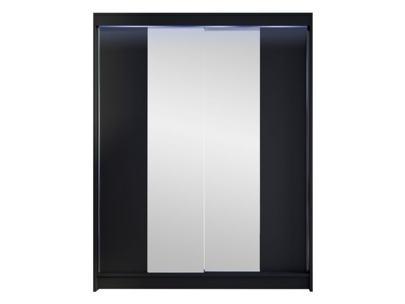 Szafa MIRJAN 24 z drzwiami przesuwnymi Camino II z oświetleniem RGB czarny 1 szt.