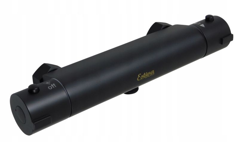 Bateria prysznicowa ścienna Estiva ROJA Black termostatyczna czarna 1 szt.