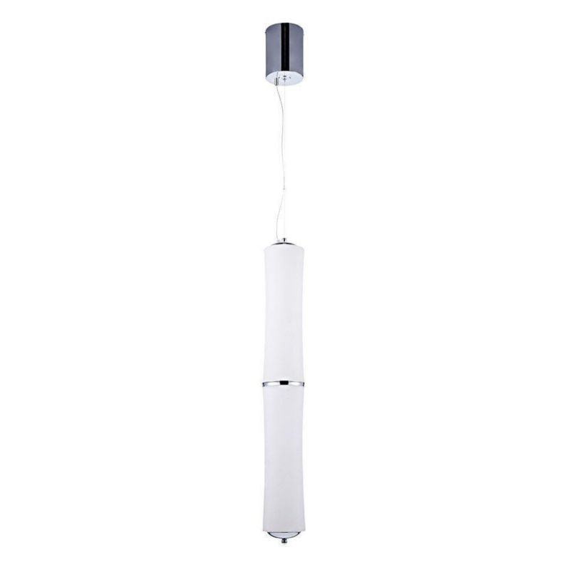 Lampa sufitowa wisząca V-TAC Bamboo biała chromowana wym: 290 x 12,5 cm wbudowany LED 32W 1 szt.