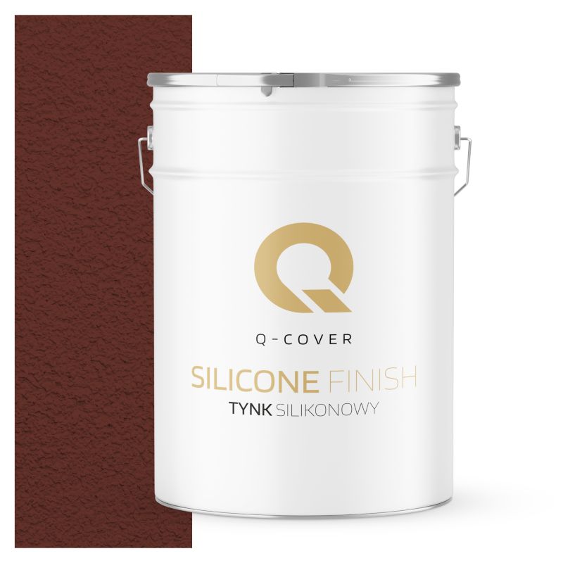 Tynk Silikonowy Elewacyjny Baranek 3.0mm Q-Cover Brązowy-czerwony RAL8012 25KG