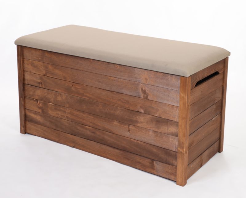 Skrzynia MODO24 ogrodowa drewniana z siedziskiem 190 l 51 x 81 x 52 cm siedzisko brązowe impregnacja brązowa 1 szt.