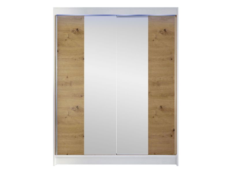 Szafa MIRJAN 24 z drzwiami przesuwnymi Camino II z oświetleniem RGB biały/dąb artisan 1 szt.
