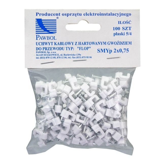 Uchwyty kablowe Eglotech plastikowe 2 x 0,75 mm 100 szt.