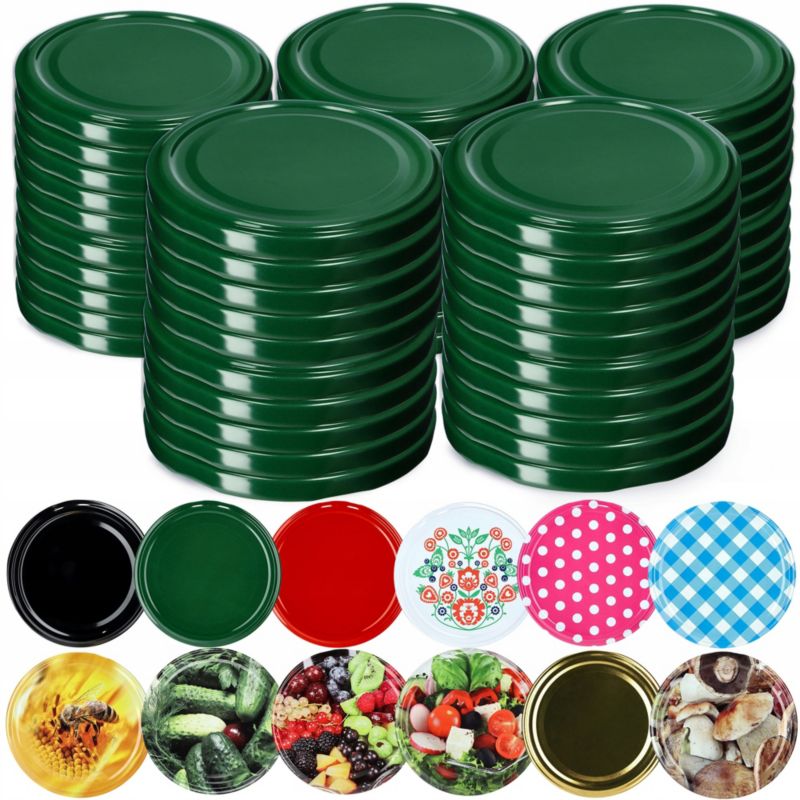 Zakrętki Do Słoików KADAX fi 82 Nakrętki Na Słoiki Wieczka Przetwory Wielokolorowy 50 szt.