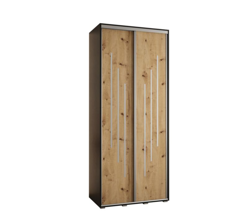 Szafa przesuwna Abiks DAVOS 8 wysoka szer.100cm gł.45cm czarny/artisan/srebrny 1szt.