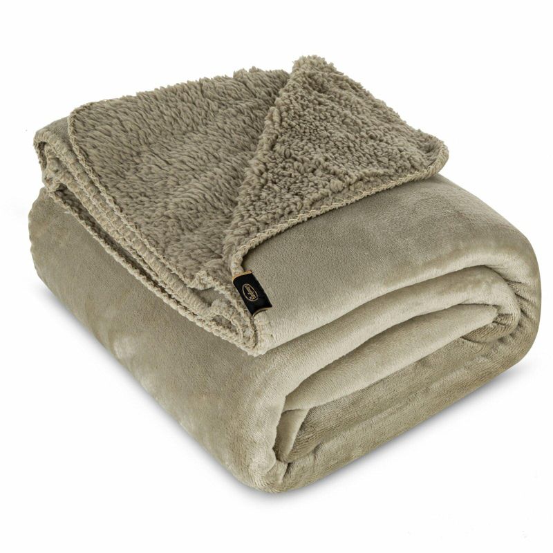 Koc Tedy Eurofirany 70x160 cm Dwustronny Beżowy miękki 1 szt.