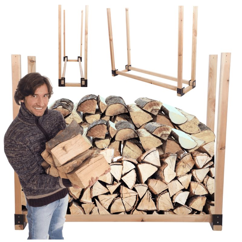 Stojak na drewno kominkowe MODO24 wiata na drzewo opałowe drewutnia 0,4 m3 1 szt.