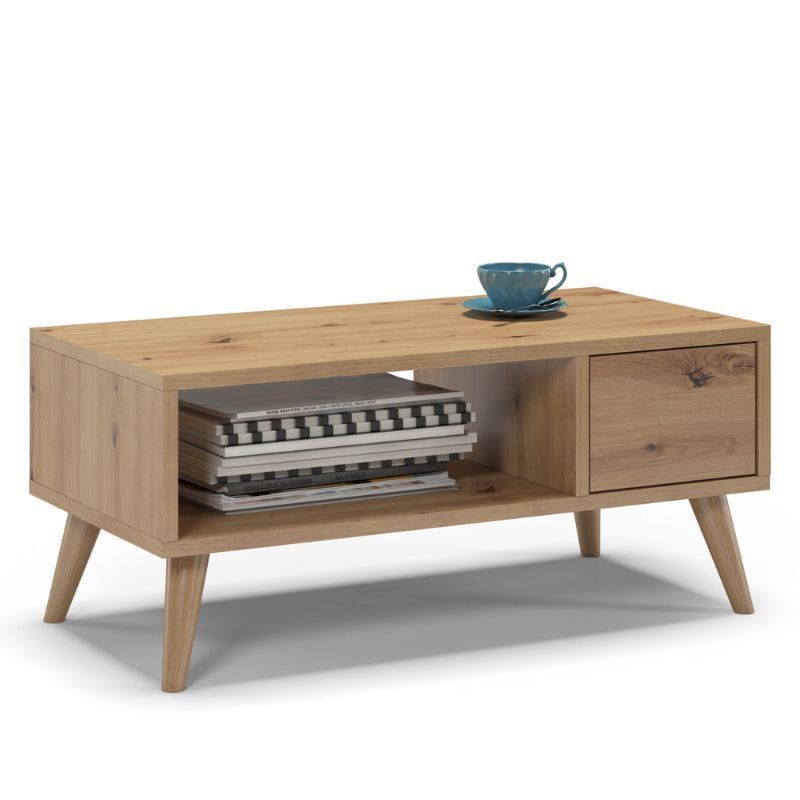 Stolik TYLETEGOTU kawowy na nóżkach SKAND dąb 1 szt