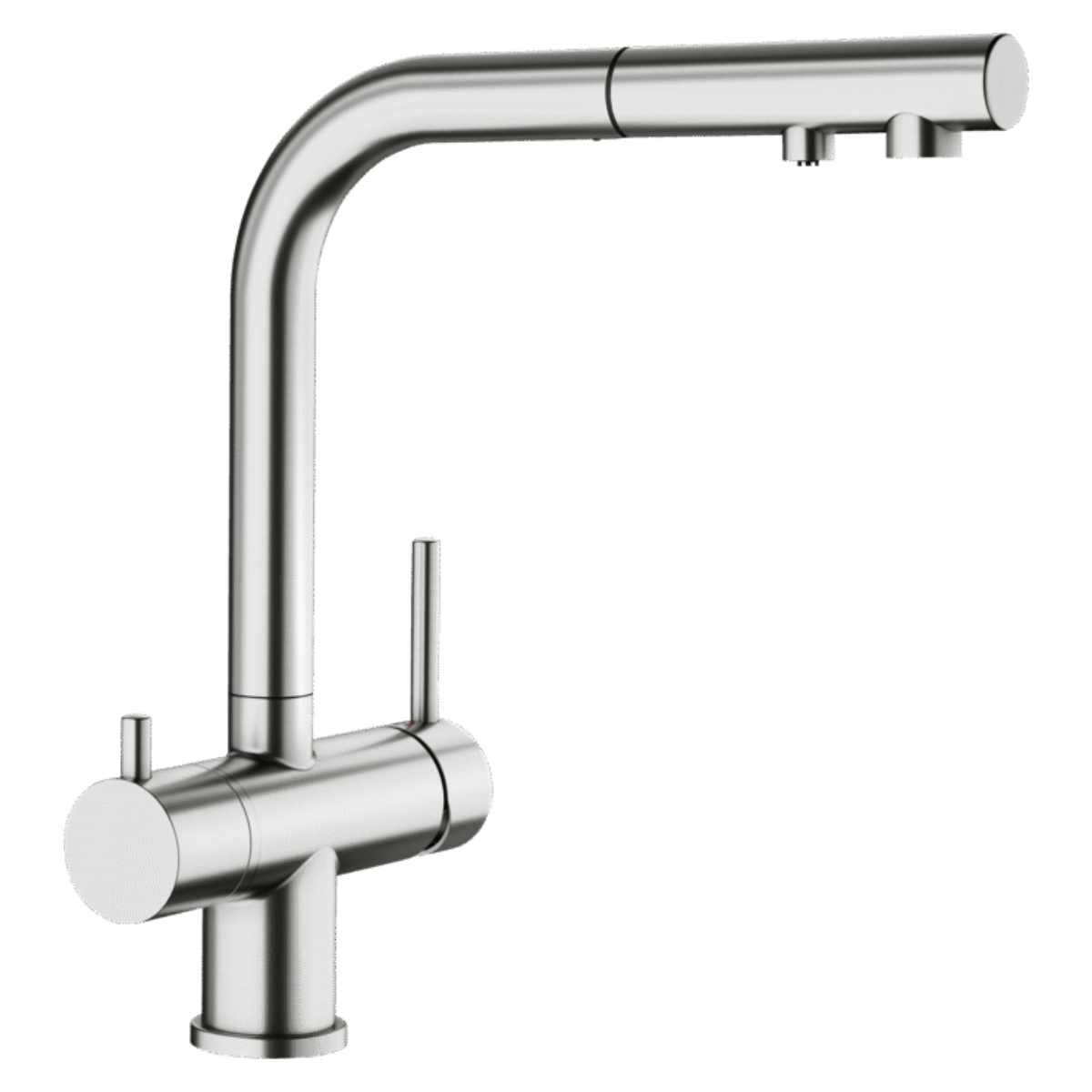 Bateria trójdrożna Blanco Fontas-s II z wyciąganą wylewką, powłoka PVD stal.