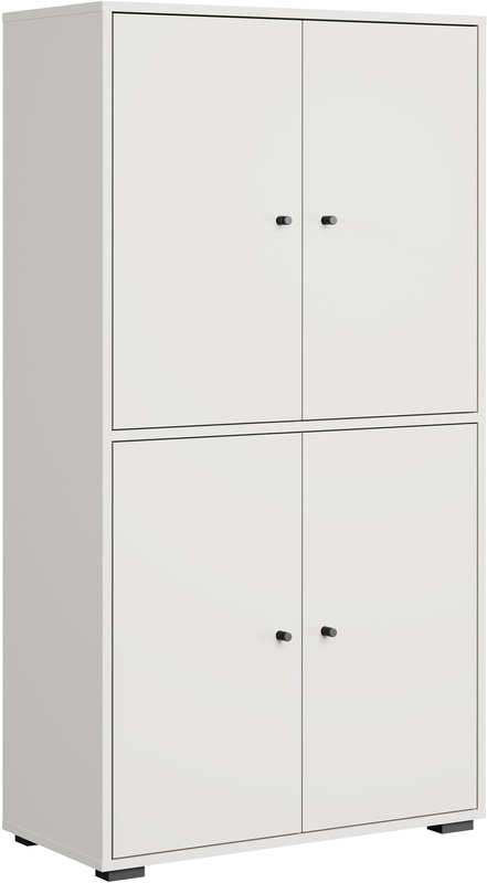 Wysoka szafka na buty z półkami 70 cm do przedpokoju DORANO biały