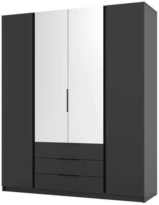 Czterodrzwiowa szafa uchylna 200 cm z lustrem KARAT