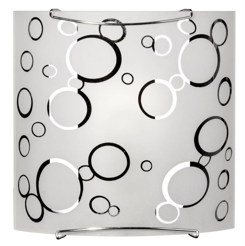 Biały plafon kinkiet szklany na ścianę i sufit DOKA szklana