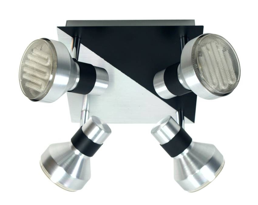 Czarna lampa sufitowa plafon do salonu Sortha 4xGX53 metal