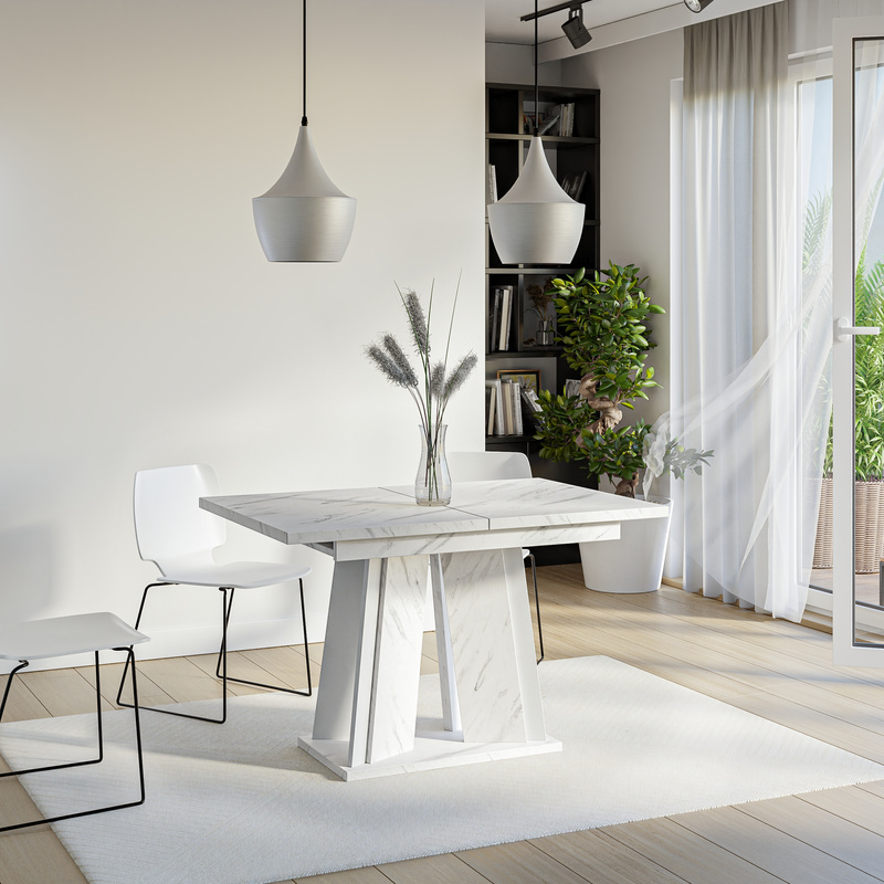 Prostokątny stół rozkładany do jadalni 160x80 cm DENOS marmur