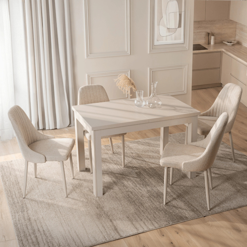 Stół rozkładany do jadalni 120-160 cm SCOBIE prostokątny kaszmir