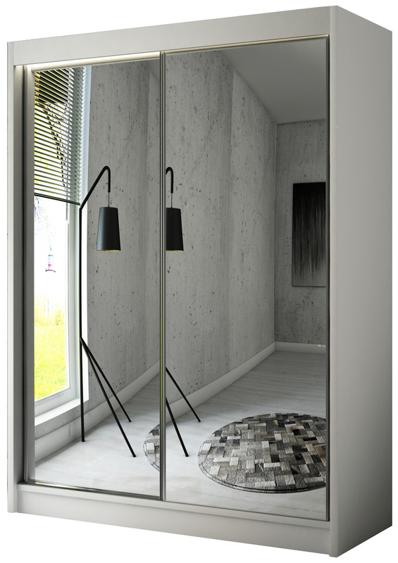 Dwudrzwiowa szafa przesuwna z lustrem i półkami 150 cm HALTON