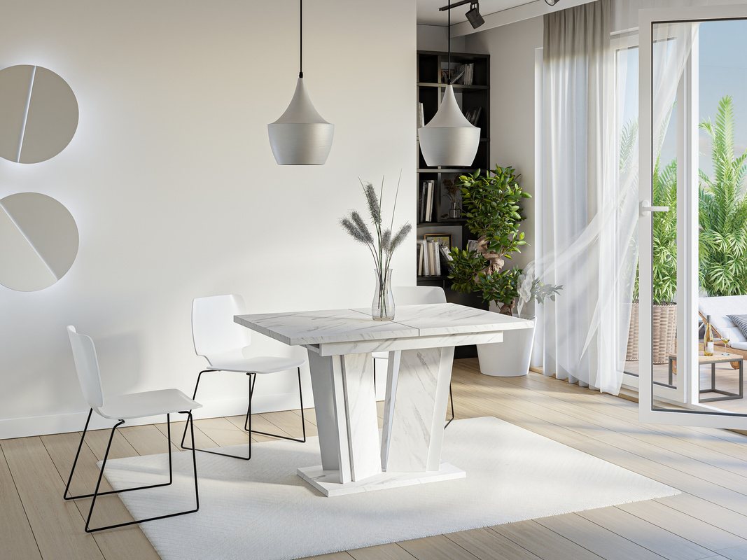 Prostokątny stół rozkładany do jadalni 160x80 cm DENOS marmur