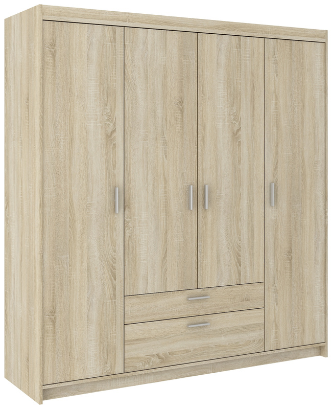 Szafa modułowa uchylna 176 cm do przedpokoju z szufladami dąb sonoma KUBA