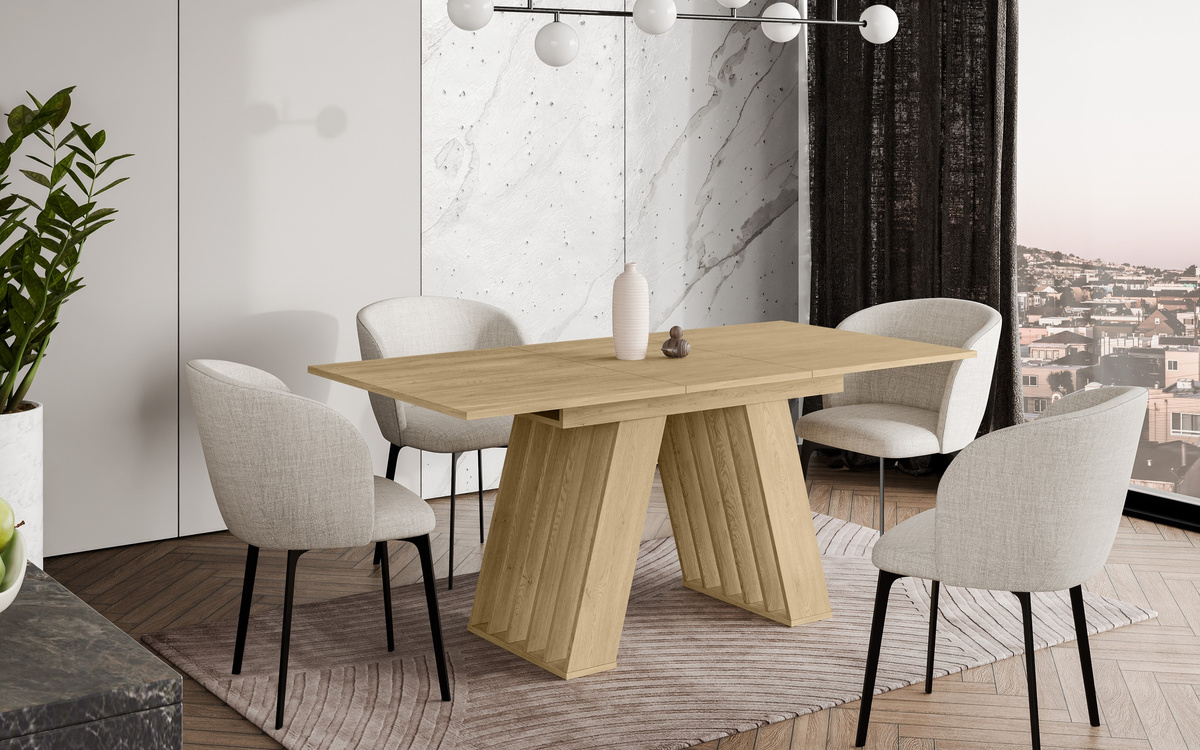 Prostokątny stół rozkładany do jadalni 160 cm dąb cremona BASTO