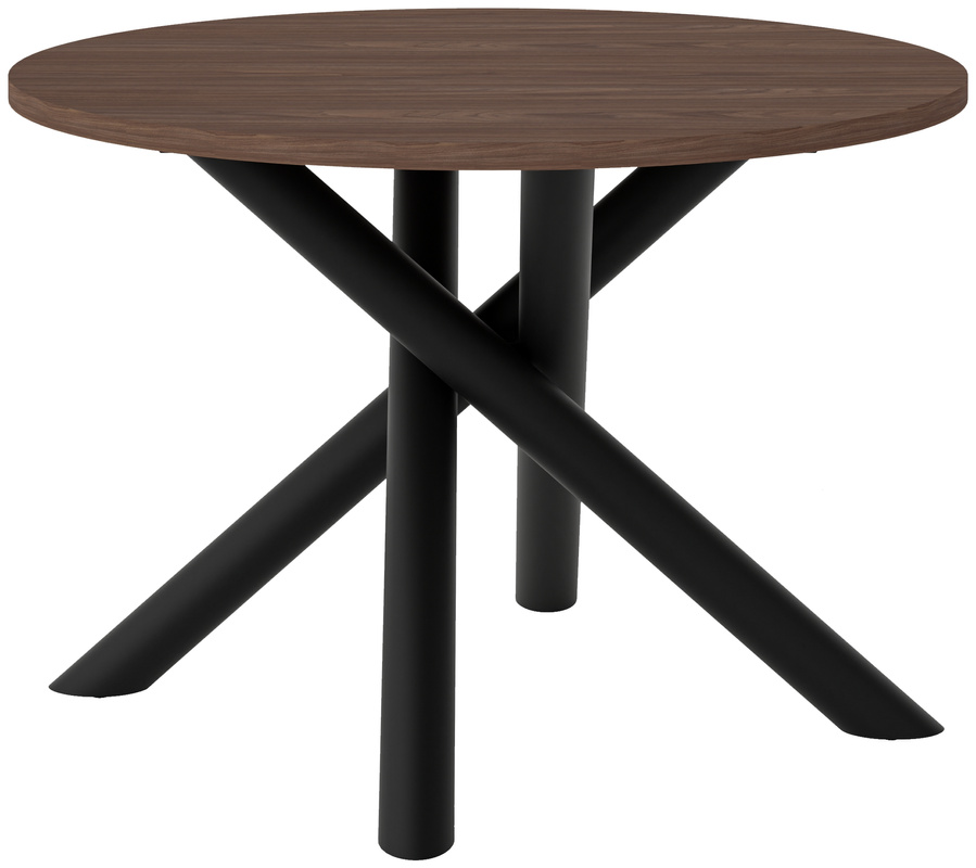 Loftowy stół do jadalni okrągły 110 cm OPALIO orzech wisconsin