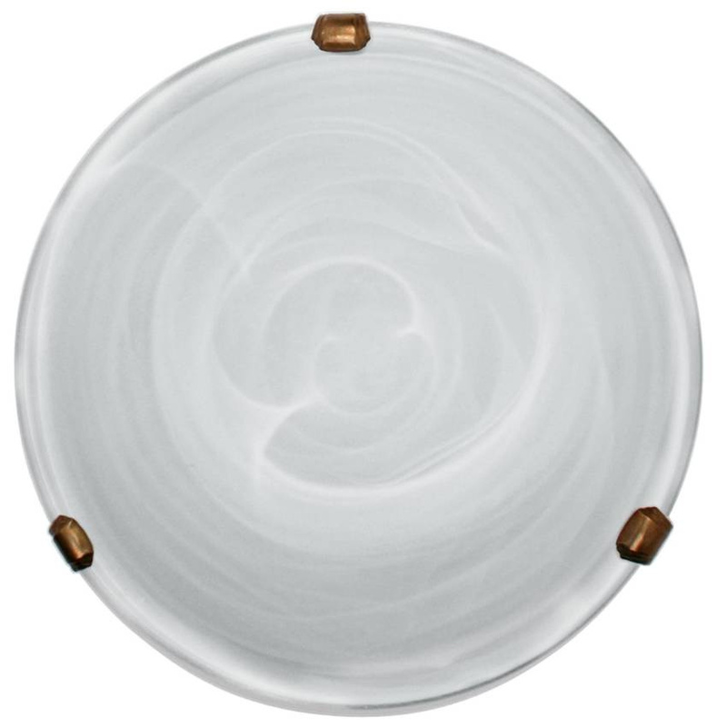 Biały plafon sufitowy do salonu DUNA metal i szkło 30 cm