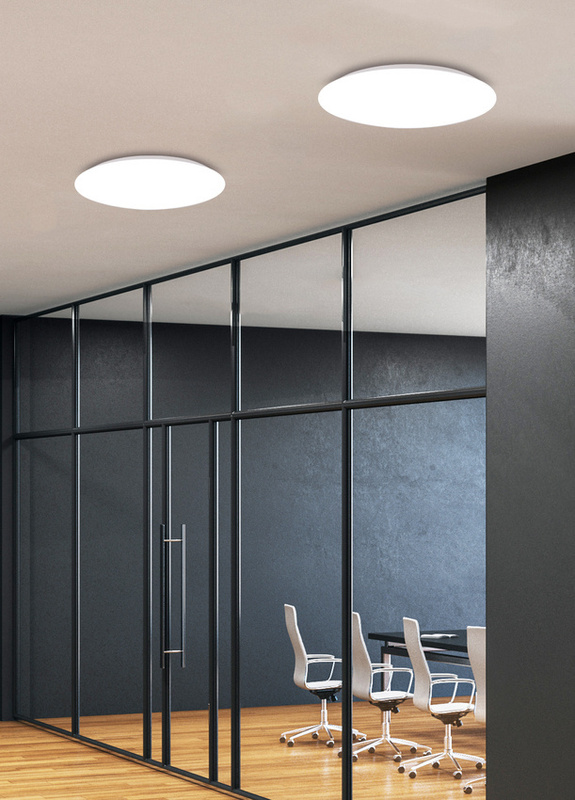 Biały plafon LED sufitowy 38 cm do salonu MEGA 28W 4000K