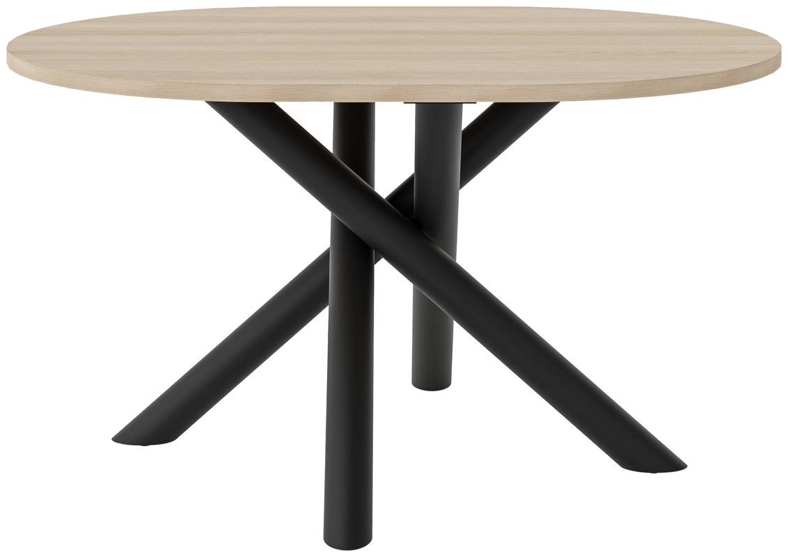 Loftowy owalny stół do jadalni 138x100 cm OPALIO dąb lindberg