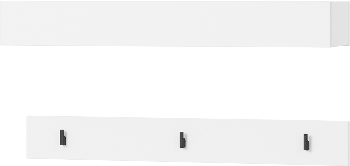 Biały wieszak ścienny poziomy na ubrania do przedpokoju SIMPLY