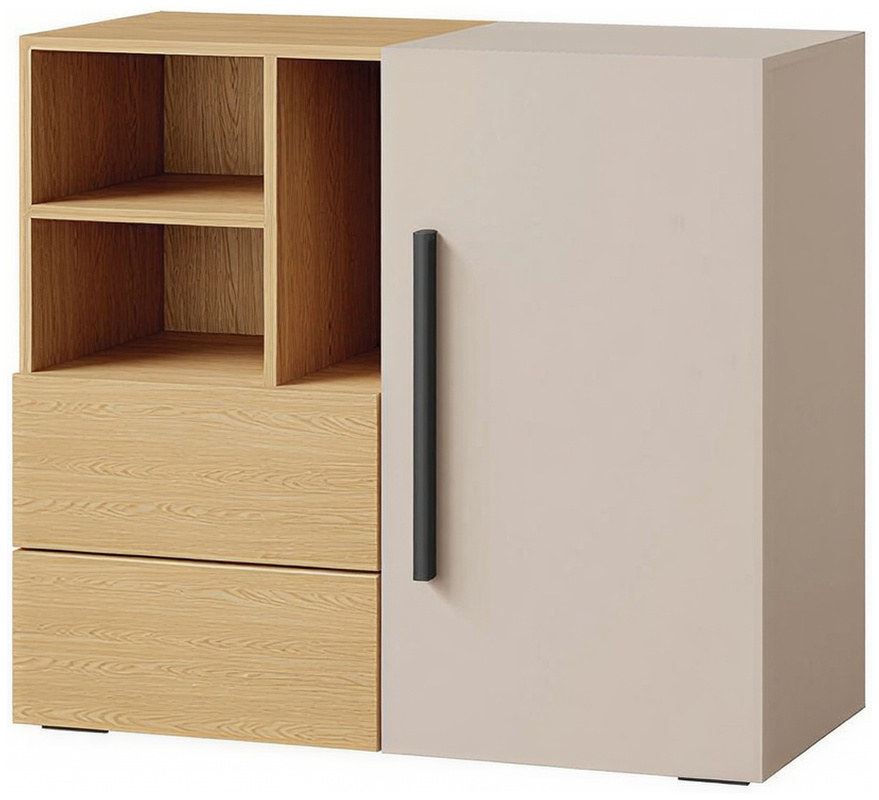 Mała komoda do sypialni 90 cm z szufladami LUMI kaszmir