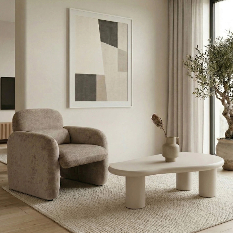 Biały stolik kawowy EVOX z płyty MDF do salonu