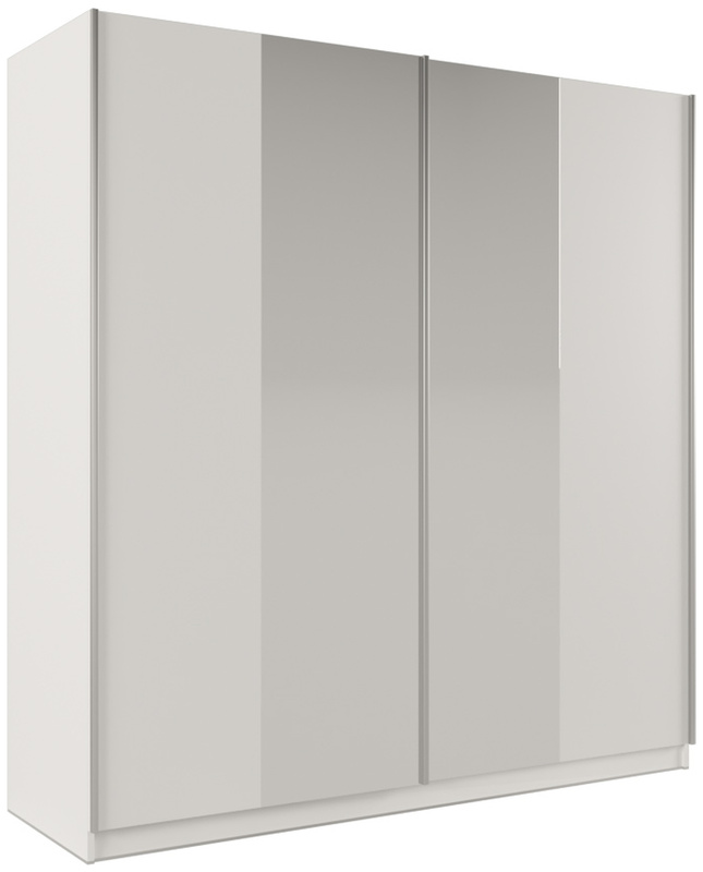 Biała dwudrzwiowa szafa przesuwna z lustrem 200 cm PARDO