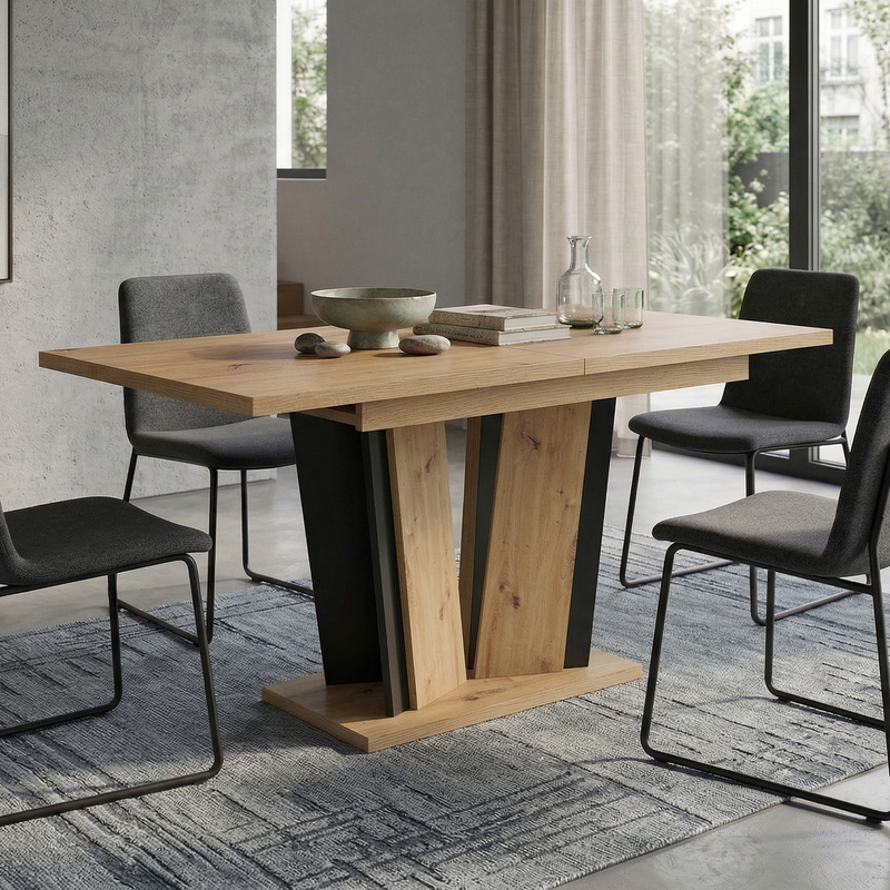 Prostokątny stół rozkładany do jadalni 160x80 cm DENOS