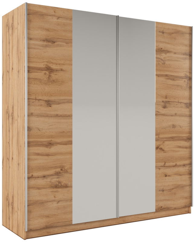 Dwudrzwiowa szafa przesuwna z lustrem 200 cm PARDO dąb wotan