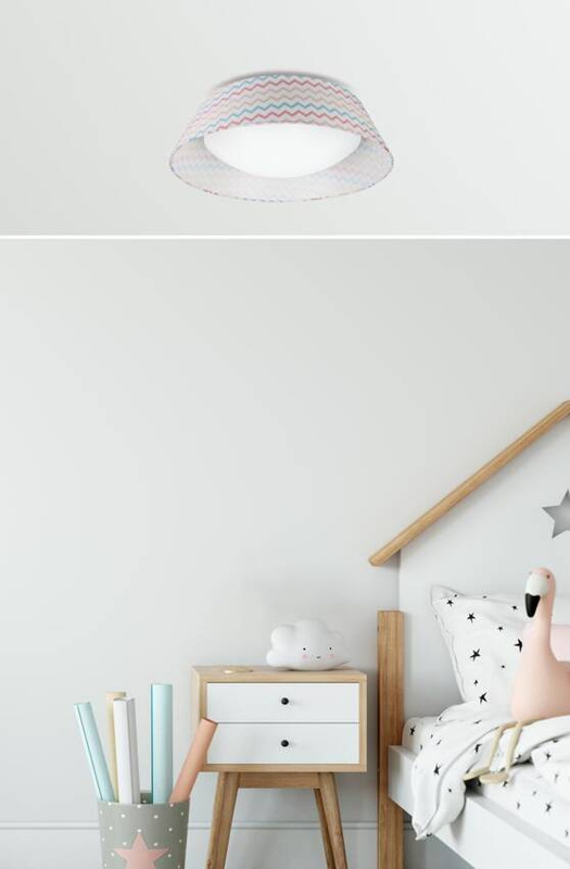 Wielokolorowy plafon sufitowy LED 16W 6500K do salonu RIVER z abażurem