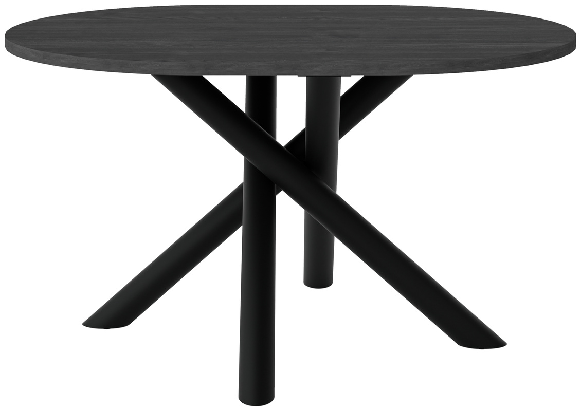 Loftowy stół zaokrąglony do jadalni 138x100 cm OPALIO jesion portland