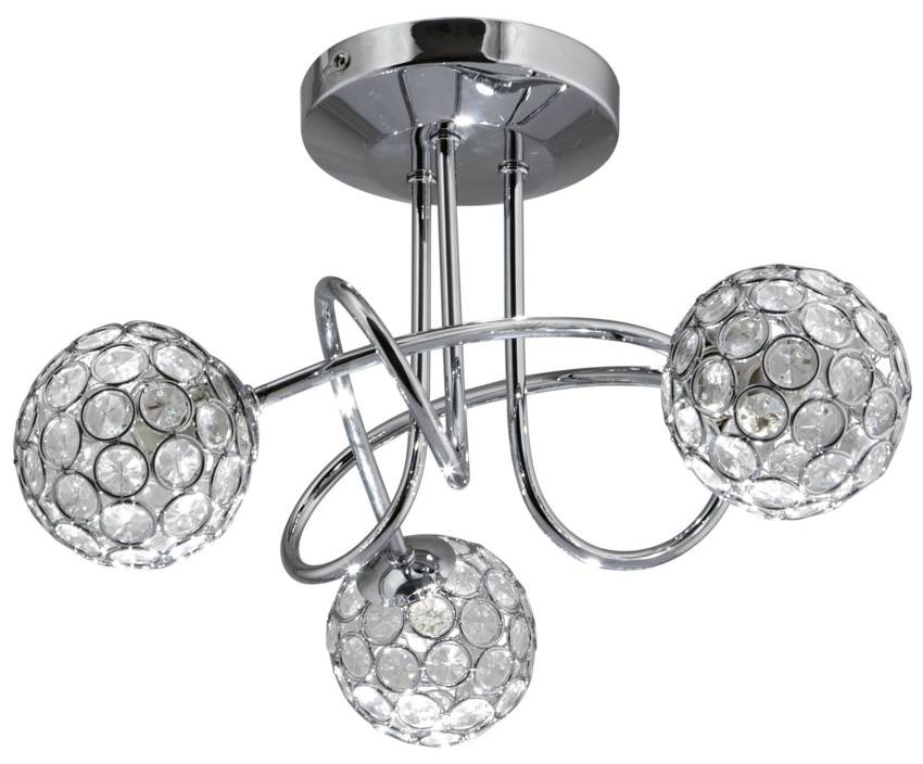 Srebrna lampa sufitowa plafon do salonu STARLET chrom transparent