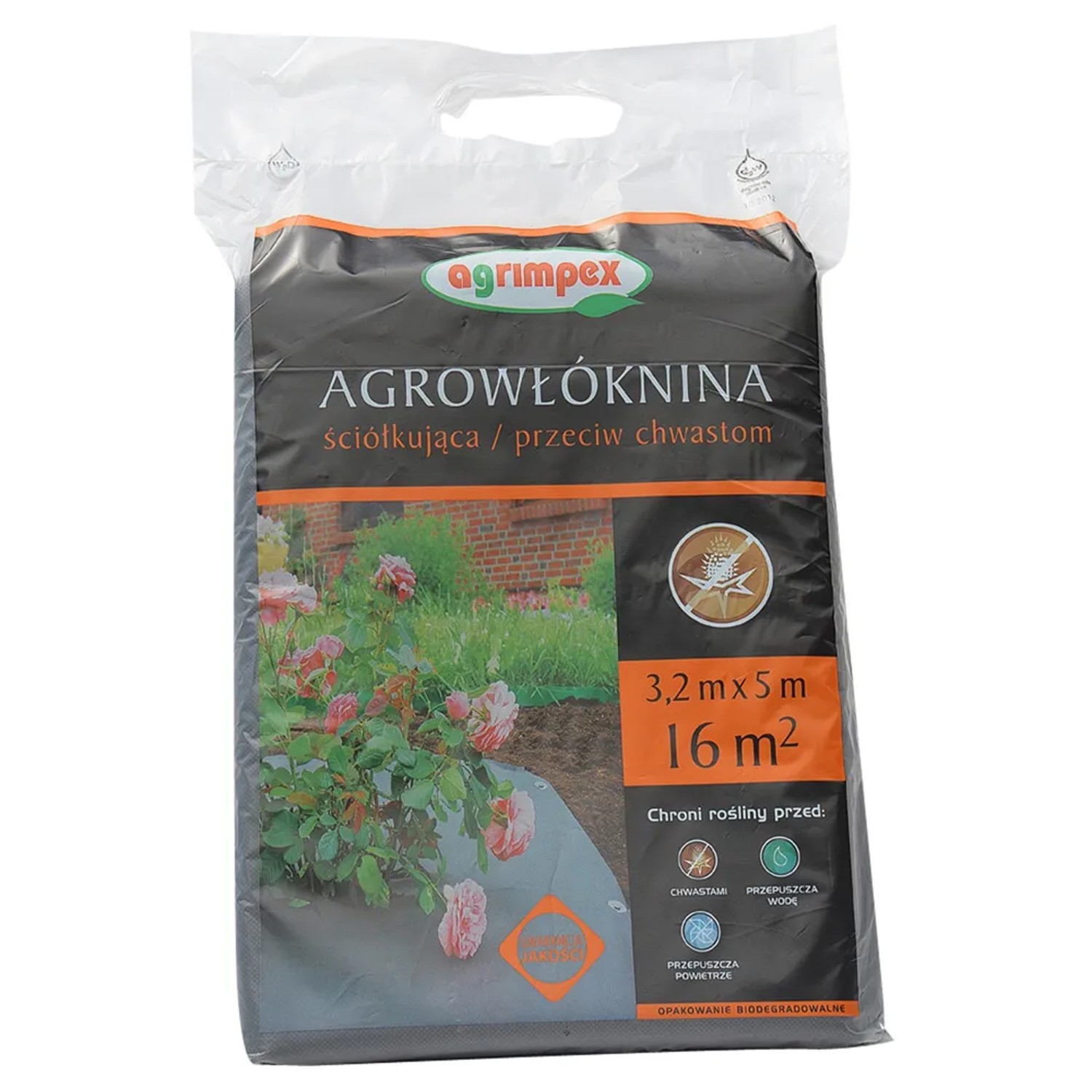 Agrowłóknina do ściółkowania Pegas Agro P-50 czarna 3,2 m x 5 m