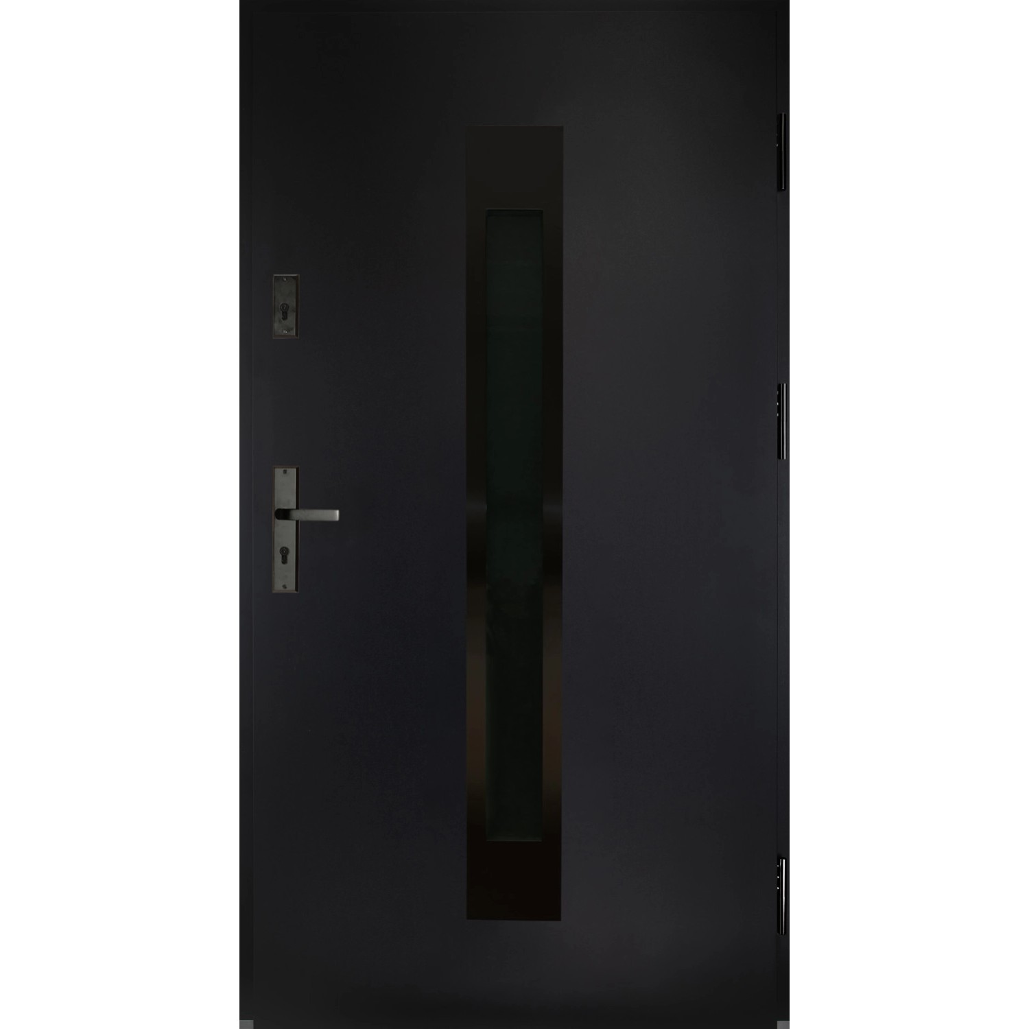 Drzwi zewnętrzne Satis black czarne otwierane otwierane na zewnątrz 90P