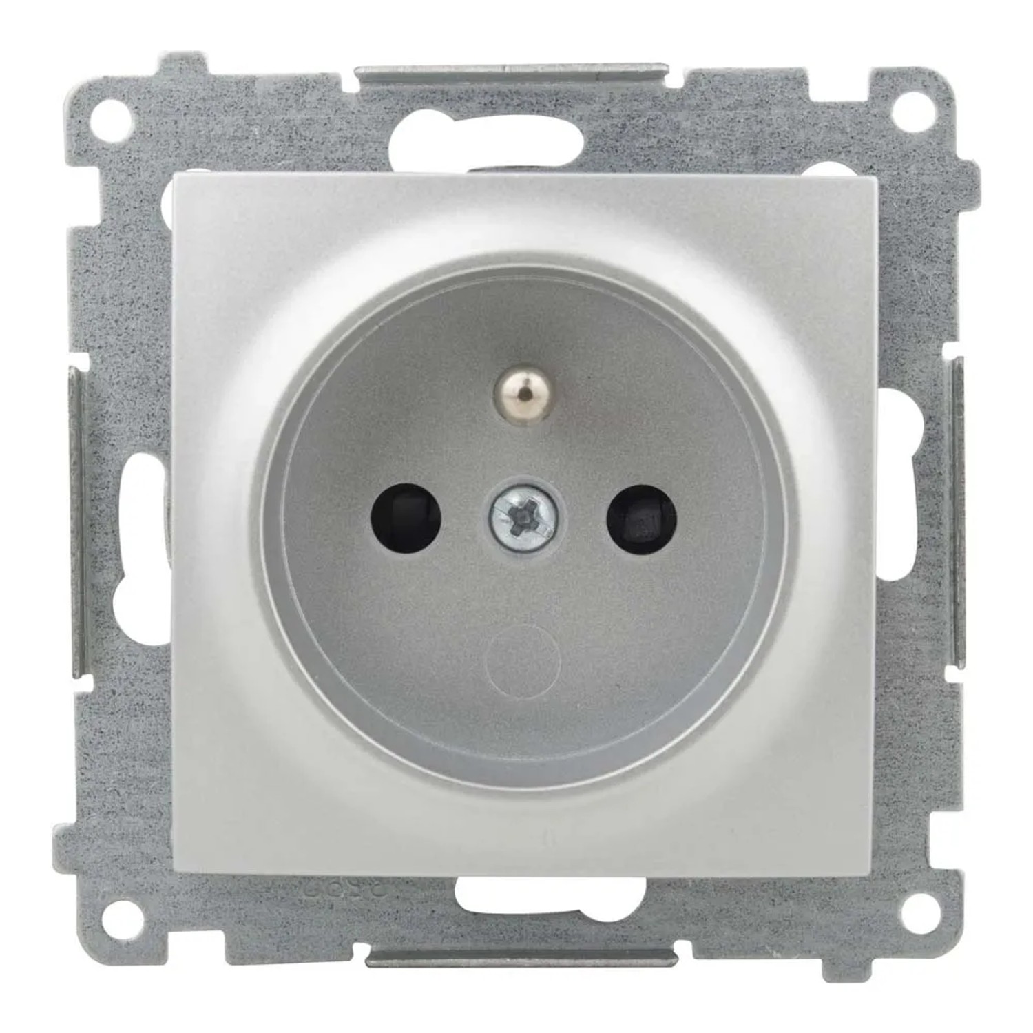 Simon Gniazdo Simon 54 2P+Z z przesłoną styków srebrne