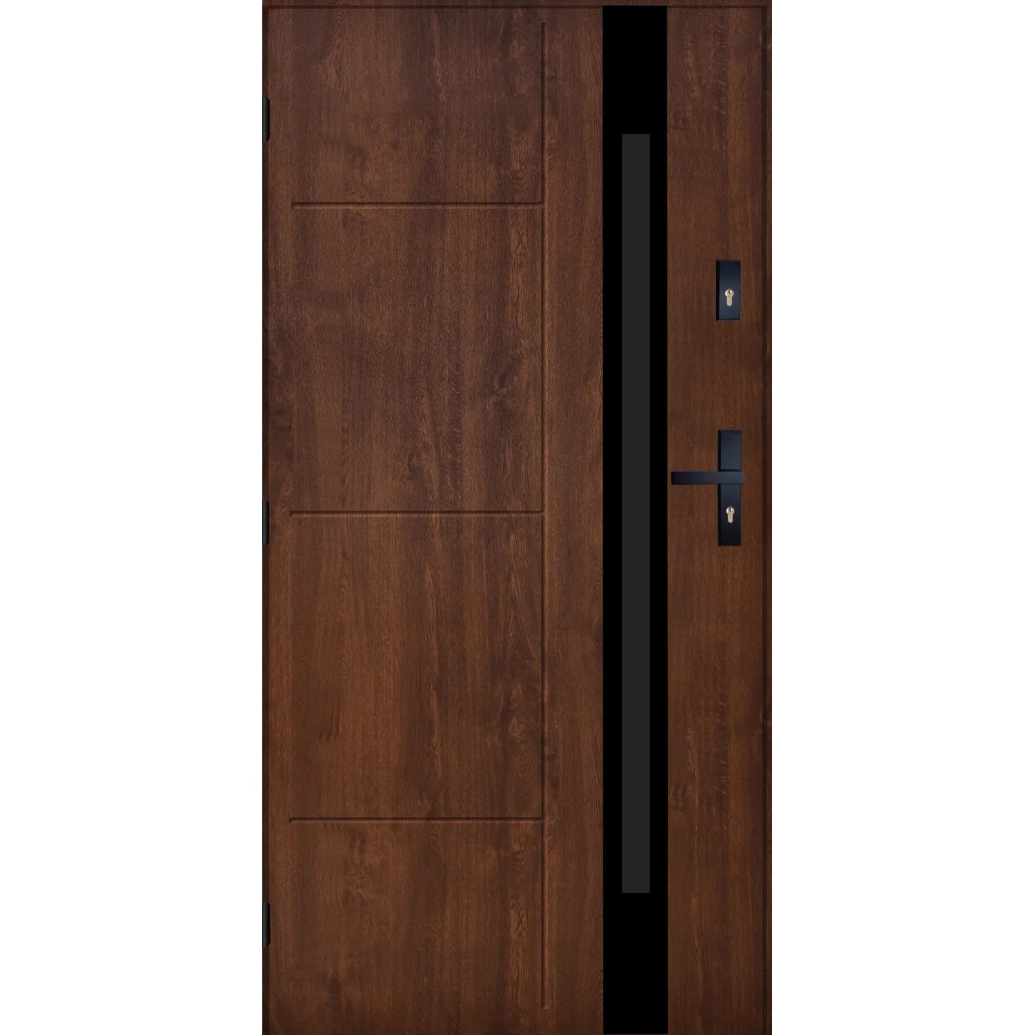 Drzwi zewnętrzne stalowe Madryt orzech 90L