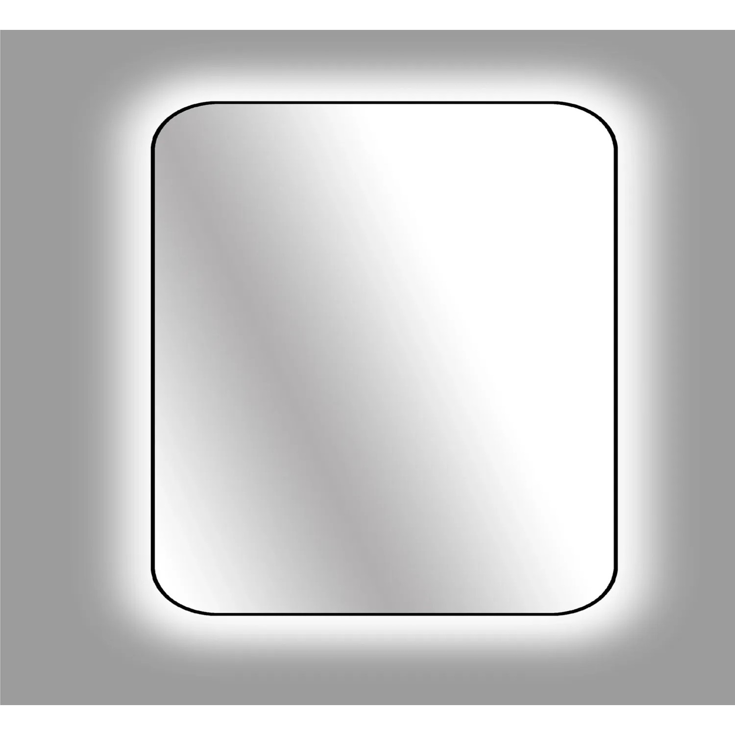 Lustro z LED Tender Line czarna rama 80x60