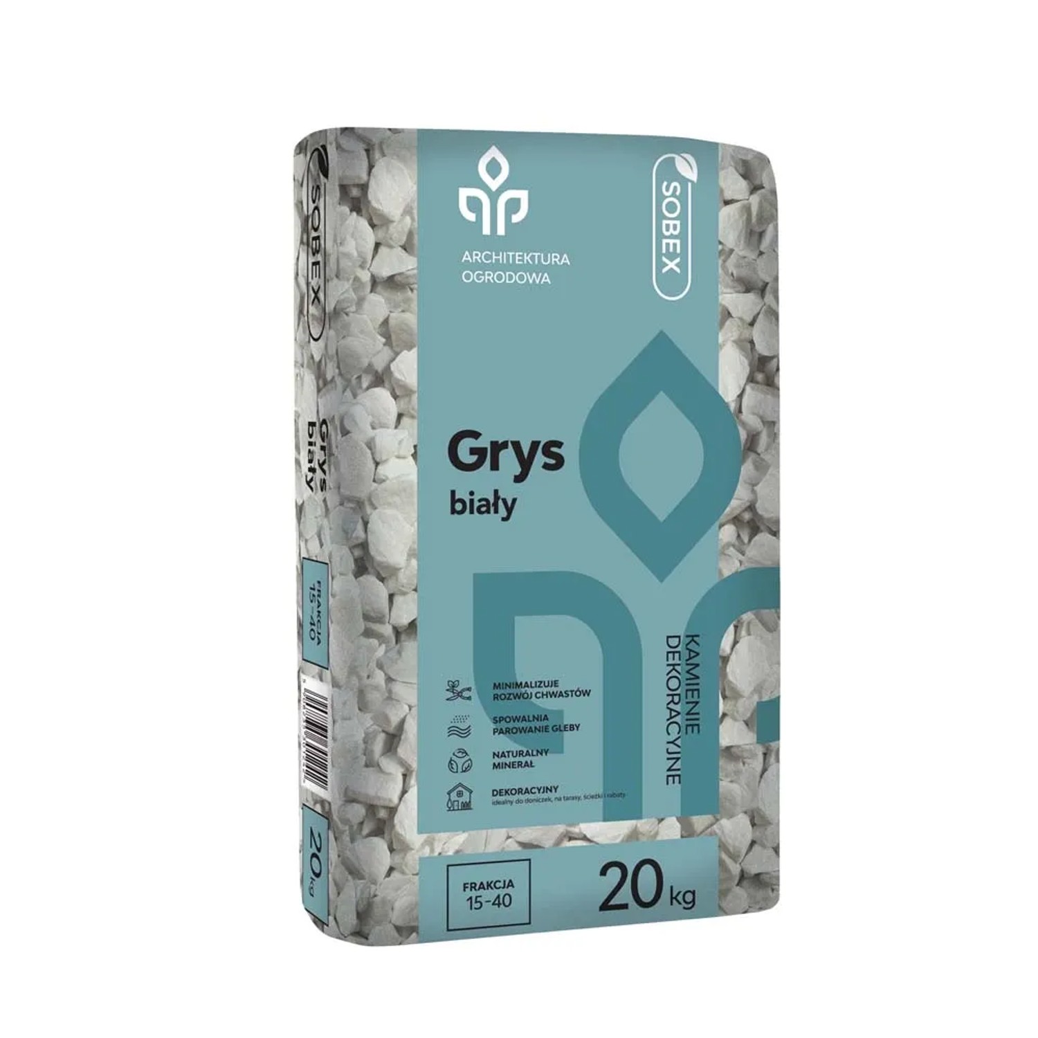 Grys biały frakcja 15-40 mm - 20 kg