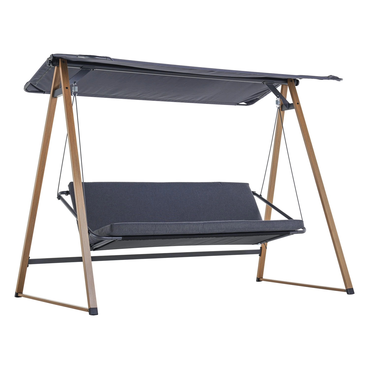 Huśtawka ogrodowa HERNING grafit 3-osobowa