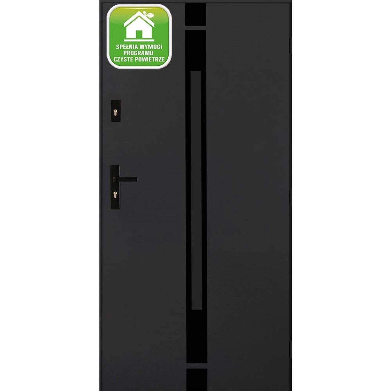 Drzwi zewnętrzne stalowe Silves antracyt 90P