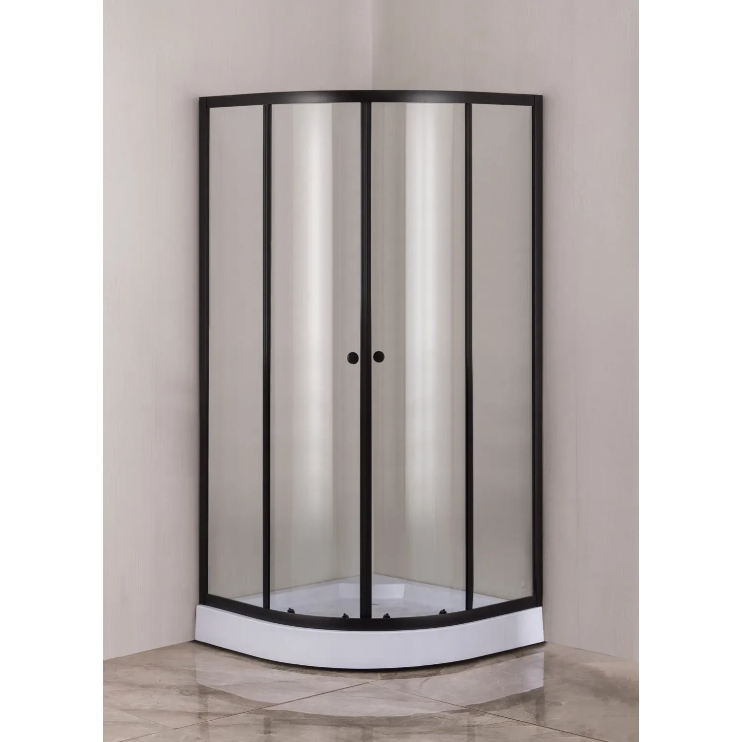 Metro Kabina półokrągła Sierra 90 czarny brodzik niski 90 x 90 x 197