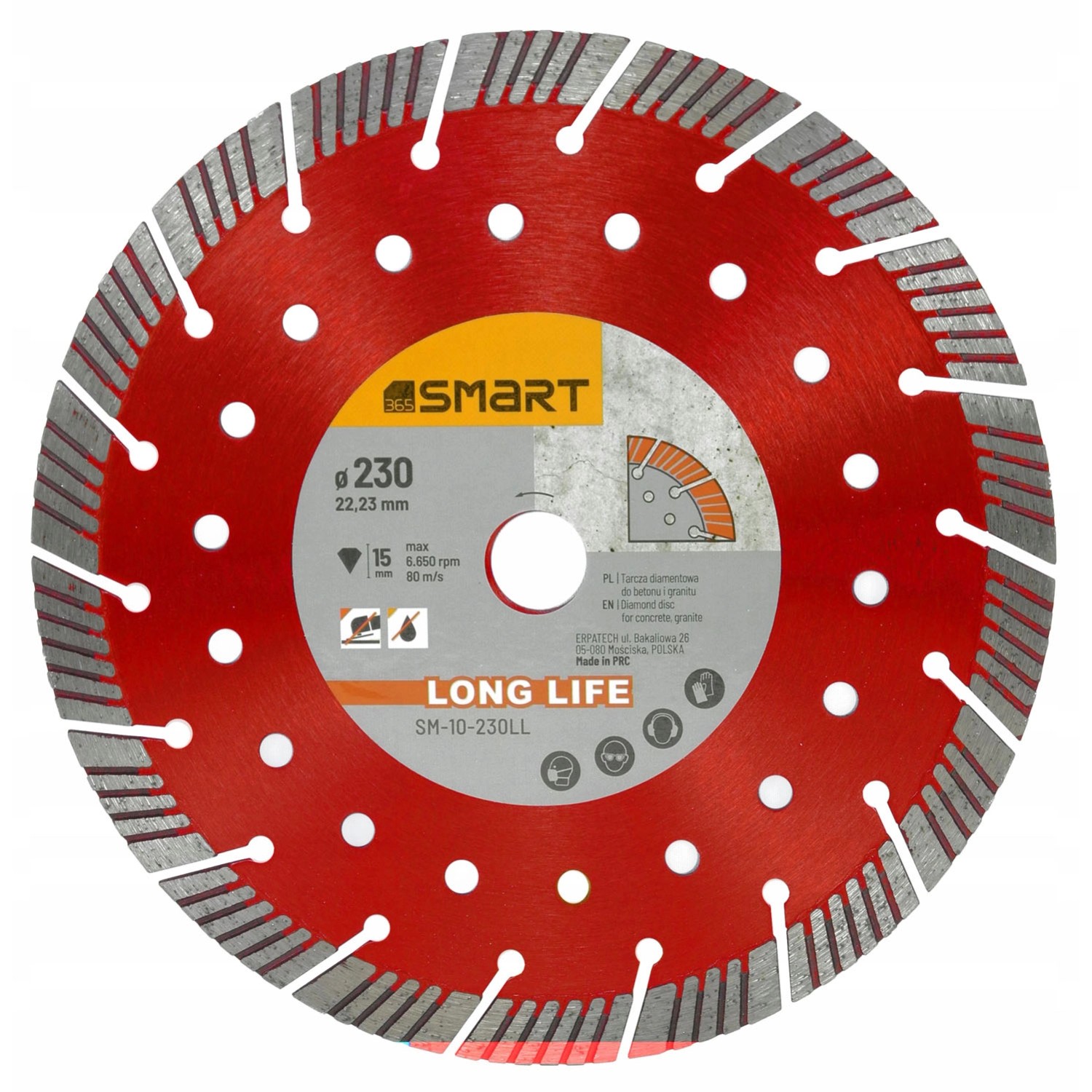 SMART365 Tarcza diamentowa Long Life do betonu 230 mm